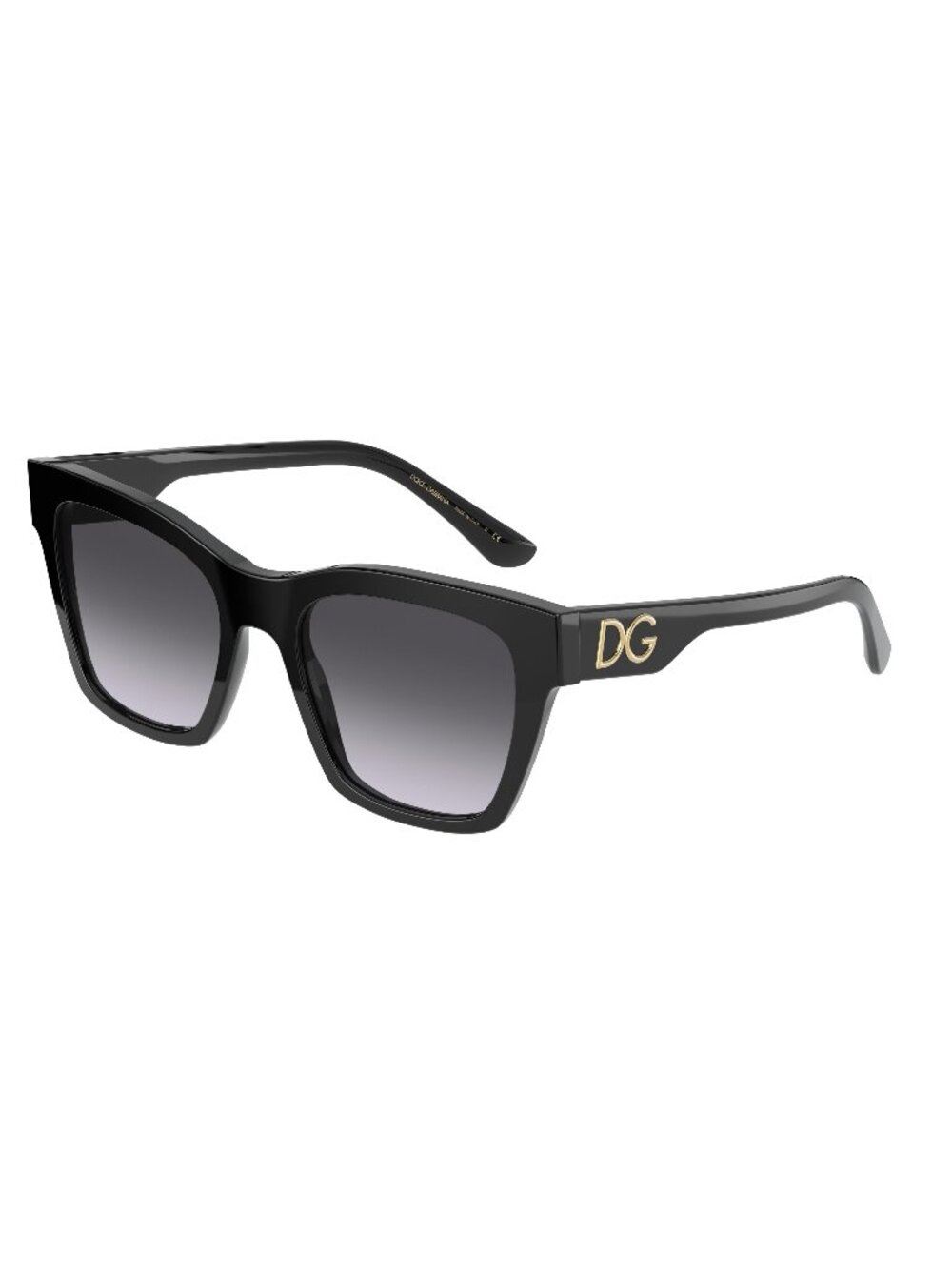 New Dolce&Gabbana Women's Sunglasses Black Square Grey Lens Injected Frame Dolce